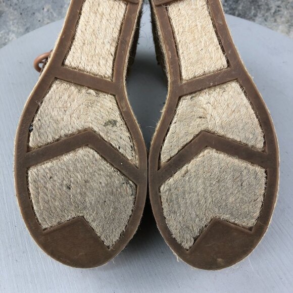 Marc Fisher Women's Size 6M Lalida Pink Cream Leather Peep Toe Espadrille Wedges - Picture 11 of 14